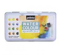 Peinture aquarelle - Fine - Coffret métal de 12 demi-godets - Pébéo