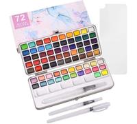 Peinture Aquarelle Palette 72 Couleurs Peinture Couleur Nacrée Solide Aquarelle Boîte Débutant Professionnel Ensemble Portable