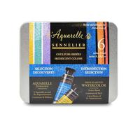 Peinture aquarelle - SENNELIER - L'Aquarelle - 6 tubes 10ml - Couleurs irisées - Extra-fine