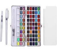 Peinture Aquarelle,Set de Peinture Aquarelle Palette Transportable-Boîte d’Aquarelle Professionnelle 72 Couleurs,3 Stylo