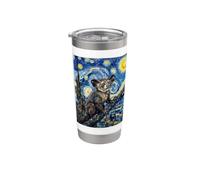 Peinture Aye-aye dans Van Gogh Nuit étoilée Gobelet isotherme en acier inoxydable double paroi
