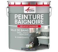 Résine Rénovation Baignoire Lavabo Bac à Douche - 2.5 kg (jusqu'à 8 m² en 2 couches) Gris fer - RAL 7011 - ARCANE INDUSTRIES