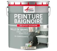 Peinture baignoire et lavabo - Résine de rénovation pour émail, acrylique et fonte - ARCANE INDUSTRIES RAL 9001 Blanc crème Kit 1 Kg jusqu'a 3m² pour 2 couches
