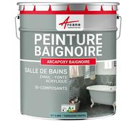PEINTURE BAIGNOIRE LAVABO - Résine Époxy - 2.5 kg (jusqu'à 8 m² en 2 couches) Turquoise Pastel - RAL 6034