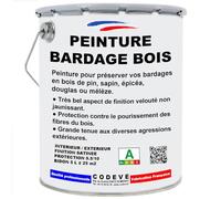 Peinture Bardage Bois - Codeve Bois/RAL 5014 - Bleu pigeon - 5L - Intérieur/extérieur - Pour La Protection De Votre Bardage En Pin, Sapin, épicéa Ou Mélèze.