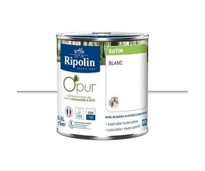 Peinture biosourcée murale intérieur satin blanc 0,5L Ripolin