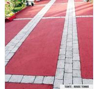 Peinture bitume goudron asphalte macadam résine sol extérieur béton enrobé rénov décoration ARCASPHALT Rouge tennis 15 Kg jusqu a 30m2 pour 2 couches