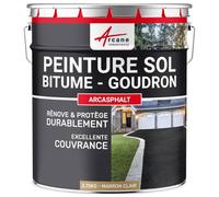 Peinture bitume goudron asphalte macadam résine sol extérieur béton enrobé rénov décoration ARCASPHALT Marron clair 3.75 Kg pour 7.5m2 en 2 couches