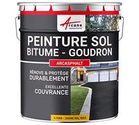 Peinture Bitume Goudron Sol Asphalte Enrobé 3.75 kg Jaune Signalisation | Hydrofuge, Résiste aux Uv, Antidérapant, sans Odeur, Sols Béton, Bois et Ciment, Fort Pouvoir Couvrant - Arcane Industries