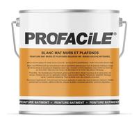 Peinture blanc mat intérieur murs et plafonds, 2 en 1, Impression et Finition PROFACILE 5 litres