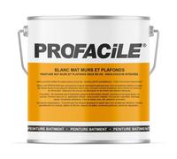 Peinture blanc mat intérieur murs et plafonds, sans odeur, 2 en 1 2.5 litres Blanc