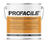 Peinture blanc satin intérieur murs, plafonds, plâtres, fer, bois, radiateur, 2 en 1, Impression et Finition PROFACILE 5 litres