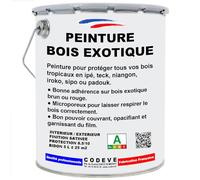 Peinture Bois Exotique - Codeve Bois/RAL 7012 - Gris basalte - 5L - Intérieur/extérieur - Pour La Protection De Votre Bois Tropical En Ipé, Teck, Iroko, Sipo.