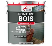 Peinture Bois Extérieur - Peinture portails, bardage, abri et mobilier de jardin... : ARCALAQUE 201 Gris Télégris 4 - RAL 7047 2.5 L