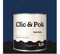 Peinture Bois Extérieur - POK BOIS - 2,5L - RAL 5013 - Bleu cobalt- Résistante aux intempéries - Ne s'écaille pas
