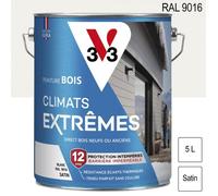 Peinture bois extérieur - V33 - Climats Extrêmes - RAL 9016 - Satiné - 5L