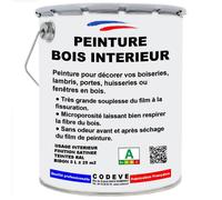 Peinture Bois Interieur - 5 L - Codeve Bois - RAL 9010 - Blanc pur