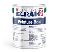 Peinture bois professionnelle, satin, peinture opacifiante, sans odeur, protège, décore, intérieur 1 litre Blanc