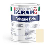 Peinture bois professionnelle, satin, peinture opacifiante, sans odeur, protège, décore, intérieur, extérieur ECRAN77 1 litre Blanc cassé (RAL 1015)