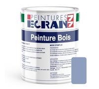 Peinture bois professionnelle, satin, peinture opacifiante, sans odeur, protège, décore, intérieur, extérieur ECRAN77 1 litre Bleu provence