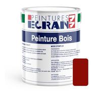 Peinture bois professionnelle, satin, peinture opacifiante, sans odeur, protège, décore, intérieur, extérieur ECRAN77 1 litre Rouge basque