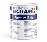 Peinture bois professionnelle, satin, peinture opacifiante, sans odeur, protège, décore, intérieur, extérieur ECRAN77 1 litre Blanc