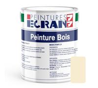 Peinture bois professionnelle, satin, peinture opacifiante, sans odeur, protège, décore, intérieur, extérieur ECRAN77 1 litre Blanc cassé (RAL 1015)