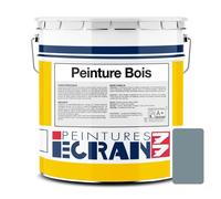 Peinture bois professionnelle, satin, peinture opacifiante, sans odeur, protège, décore, intérieur, extérieur ECRAN77 5 litres Gris (RAL 7001)