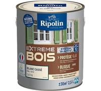 Peinture Bois RIPOLIN, Blanc Cassé RAL 1013, Satin, 2,5 L, Très Opacifiante