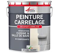 Peinture Carrelage Cuisine & Salle De Bain - Résine Bi-composante Arcapoxy Carrelage - Kit 2.5 Kg Jusqu'à 25 M² Pour 2 Couches Ral 7047 Telegris 4 - Arcane Industries
