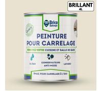 Peinture carrelage cuisine et salle de bain - BRICOSALVAJE - Blanc - Brillant - 4L