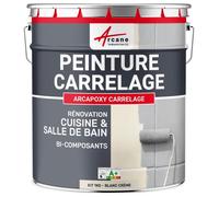 Peinture Carrelage cuisine, Salle de bain: ARCAPOXY CARRELAGE - 1 kg (jusqu'à 10 m² en 2 couches) Blanc Crème - RAL 9001