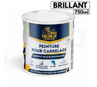 Peinture carrelage premium cuisine salle de bain - BRICOSALVAJE - Blanc Air Pur - Brillant - 750ml