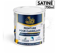 Peinture carrelage premium cuisine salle de bain - BRICOSALVAJE - Blanc Air Pur - Satiné - 750ml
