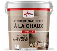 Peinture chaux naturelle : décoration intérieure sans émanation NUANCES MINERALES CHAUX Wasabi Blanc Vieilli 15 m² (2.5 kg en 1 couche)