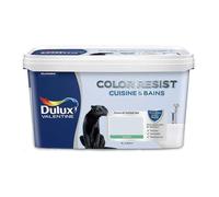 Dulux Valentine Color Resist - Peinture Intérieure Pièces Humides - Pour Murs, Plafonds, Boiseries - Lessivable et Résistante - Couleur : Embruns Satin - 2 L - 5261873