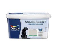 Dulux Valentine Color Resist - Peinture Intérieure Pièces Humides - Pour Murs, Plafonds, Boiseries - Lessivable et Résistante - Couleur : Galet Satin - 2 L - 5261980