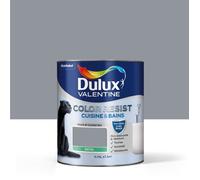 Dulux Valentine Color Resist - Peinture Intérieure Pièces Humides - Pour Murs, Plafonds, Boiseries - Lessivable et Résistante - Couleur : Gris Building Satin - 0,75 L - 5261976