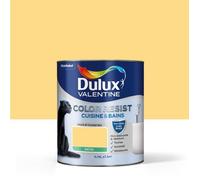 Dulux Valentine Color Resist - Peinture Intérieure Pièces Humides - Pour Murs, Plafonds, Boiseries - Lessivable et Résistante - Couleur : Jaune Frais Satin - 0,75 L - 5261971