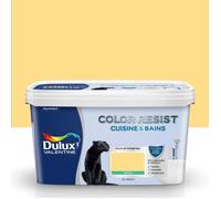 Dulux Valentine Color Resist - Peinture Intérieure Pièces Humides - Pour Murs, Plafonds, Boiseries - Lessivable et Résistante - Couleur : Jaune Frais Satin - 2 L - 5262095