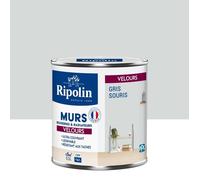 Peinture Couleur Murale Velours - 0,5L - Gris Souris - Ripolin
