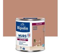 RIPOLIN - Peinture Intérieure Multi-Supports - Murs, Boiseries & Radiateurs - Ultra couvrante - Monocouche - Confort d'application - Aspect Velours - Ocre Wadi - 0,5L