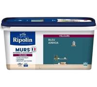 Peinture Couleur Velours Ripolin, Murs Boiseries Radiateurs, Bleu Ainhoa, Intérieur, Haute Opacité, Lessivable