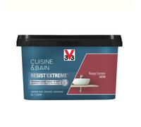 Peinture Cuisine & Bain - V33 - Resist'Extreme Satin - Rouge Carmen - Satiné - 2 L