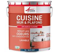 Peinture cuisine lessivable absorbe les odeurs Bleu vert RAL 5001 10 L