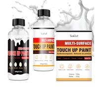 Peinture de Retouche Blanche 200 ml - Peinture Murale Mate & Brillante Multi-Surfaces, Réparation des Rayures et Taches sur Murs, Portes, Placards, Baignoires, Carreaux, Bois, Meubles et Porcelaine