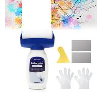 Peinture de retouche murale blanche 500 g, brosse à rouleau, rouleau de peinture de retouche blanche, rouleau de peinture murale avec pâte de réparation murale, brosse à rouleau pour réparer les