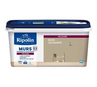 RIPOLIN - Peinture Intérieure Multi-Supports - Murs, Boiseries & Radiateurs - Ultra couvrante - Monocouche - Confort d'application - Aspect Velours - Beige Cachemire - 2,5L