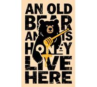 Peinture décorative en fer avec texte en anglais « An Old Bear And His Honey Live Here » avec texte rustique vintage en métal à suspendre