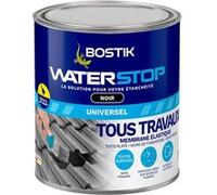 Bostik Membrane d'étanchéité Waterstop – Toiture, gouttières & murs – Répare fuites – Noir 1 kg